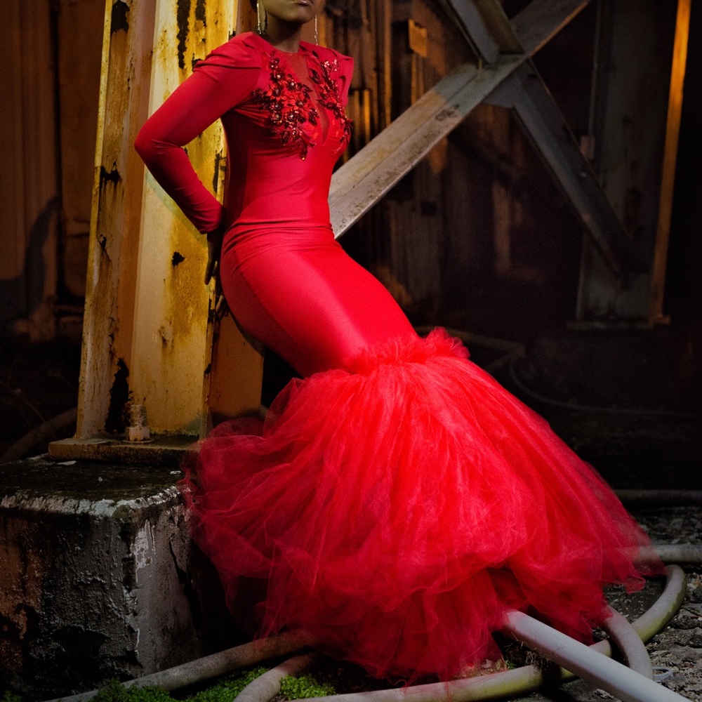 Red gown